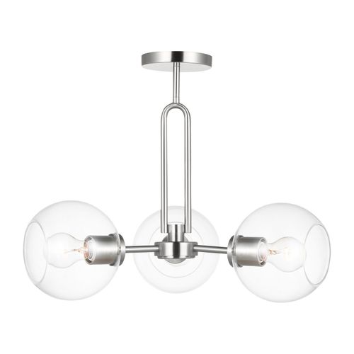 Codyn 3-Light Semi-Flush Ceiling Light in Brushed Nicke