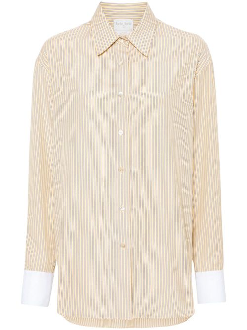 Contrasting-cuffs striped shirt - Yellow
