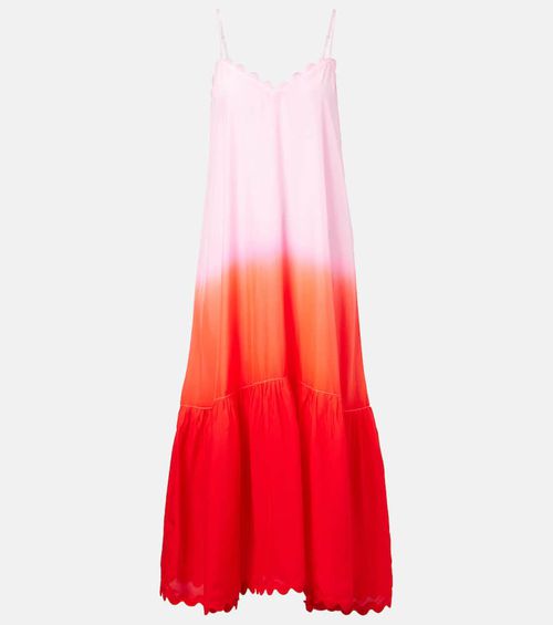 Ombré silk midi dress