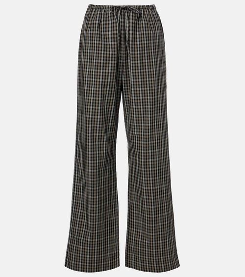 Róhe Checked cotton wide-leg pants