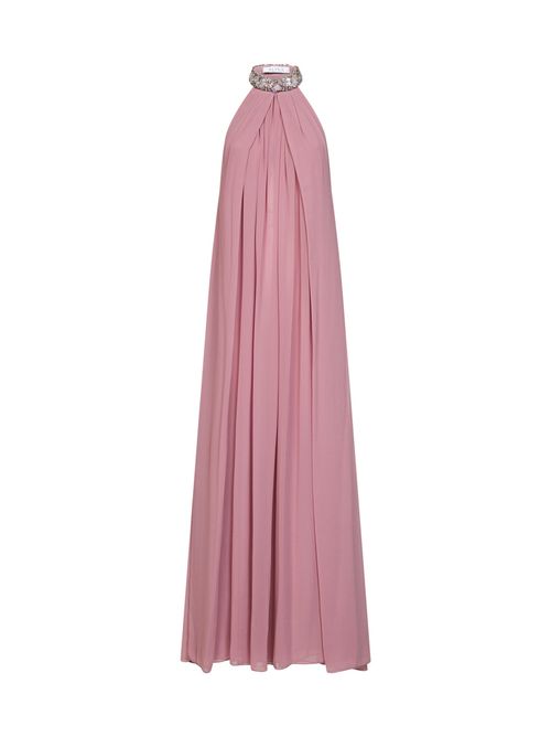 Crystal-Embellished Halter Dress — Pink