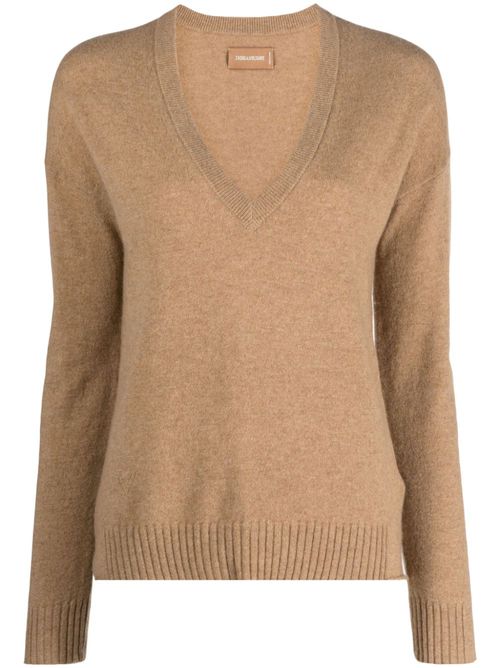 V-neck cashmere jumper - Brown