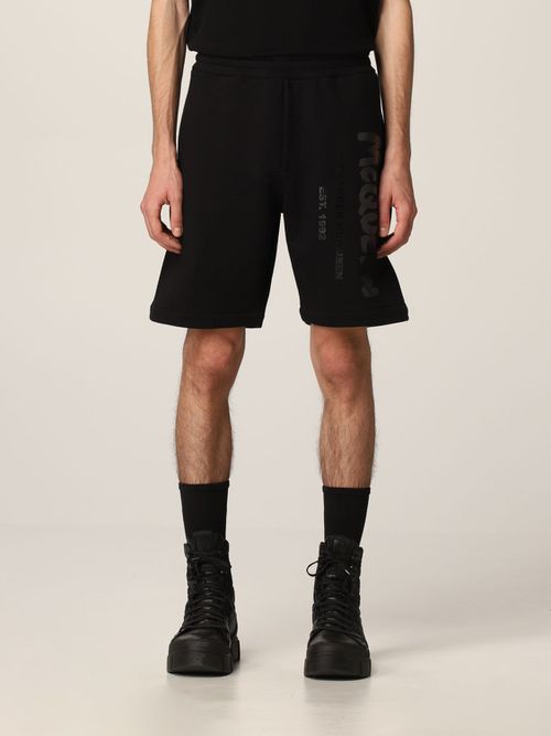 Side logo-print shorts - Green