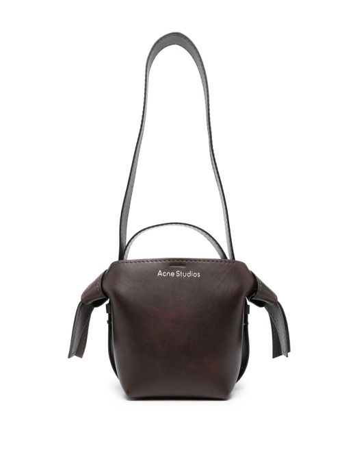 Small Musubi leather tote bag - Brown