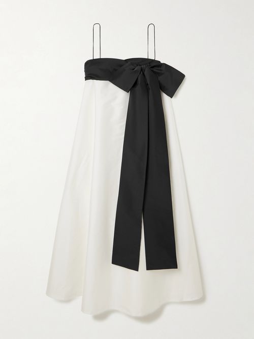 Bailey Two-tone Bow-embellished Taffeta Midi Dress - Ivory
