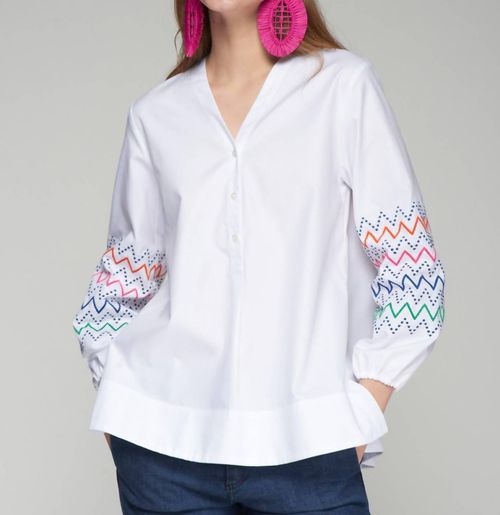 Ebba V-Neck Top In White