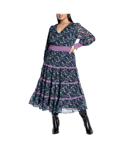 Plus Size Gwendolyn Print Dress - Peaceful paisley