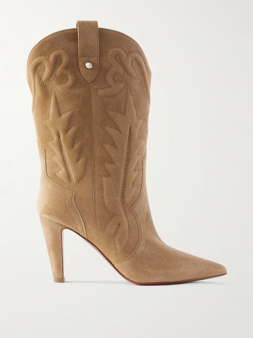 Santiabooty 85 Suede Knee Boots - Beige