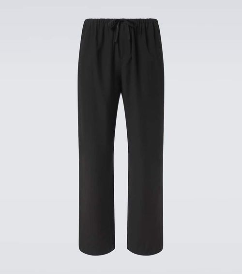 Xon cotton and silk wide-leg pants