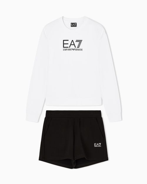 Stretch cotton-jersey T-shirt and shorts set
