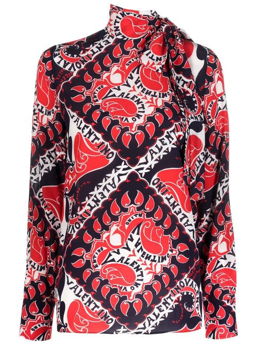 All-over graphic-print blouse - Blue