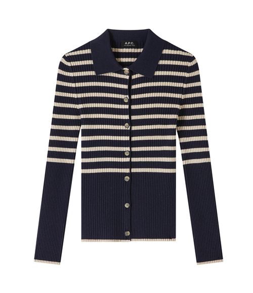 Mallory cardigan TIQ - Dark navy blue/ecru