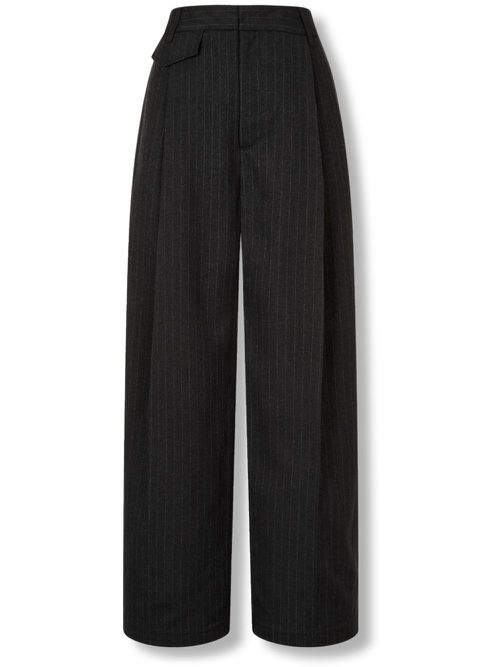 Striped wide-leg trousers - Black