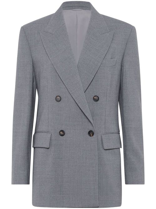 Double-breasted wool blazer - Grey