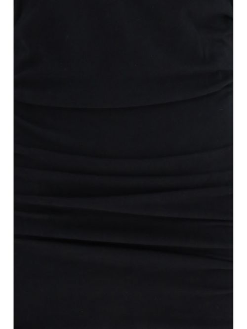 Stretch Cotton Mini Dress — Black