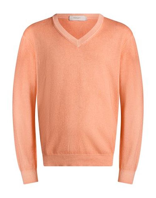 Man Sweater Salmon pink Size M Silk, Cotton, Cashmere
