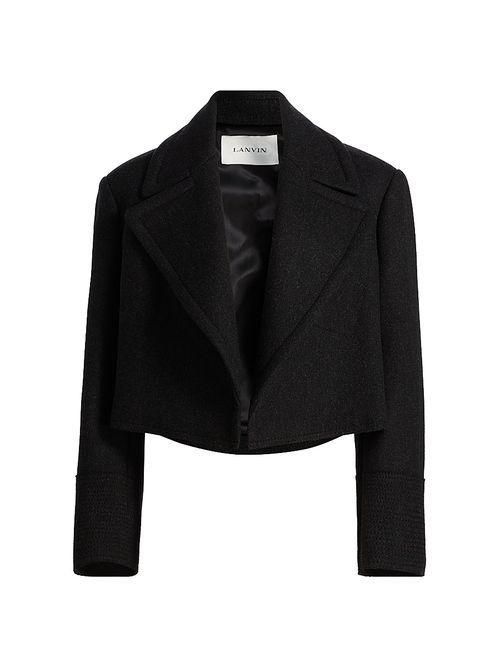 Women's Cropped Wool Peacoat - Anthracite