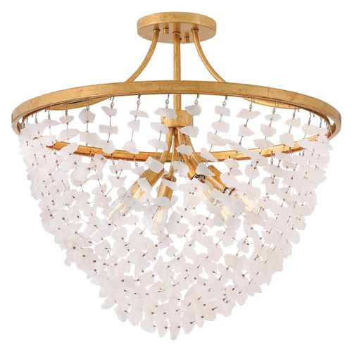 Distressed Brass LED Semi-Flush Mount from the Myra Collection