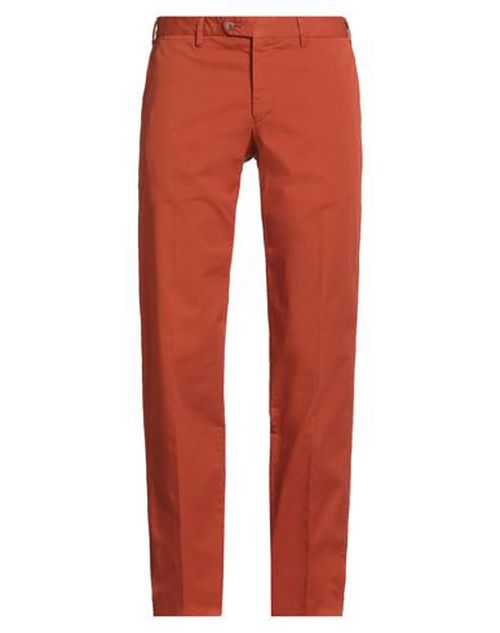 Man Pants Orange Size 40 Cotton, Elastane