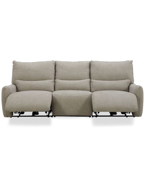 Olper 3-Pc. Fabric Zero Wall Sectional Sofa with 2 Power Motion Chairs, Created for Sand