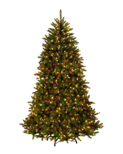 National Tree Company 9ft Dunhill® Fir Hinged Tree With 1800 Multi/Clear Spectrum Lights
