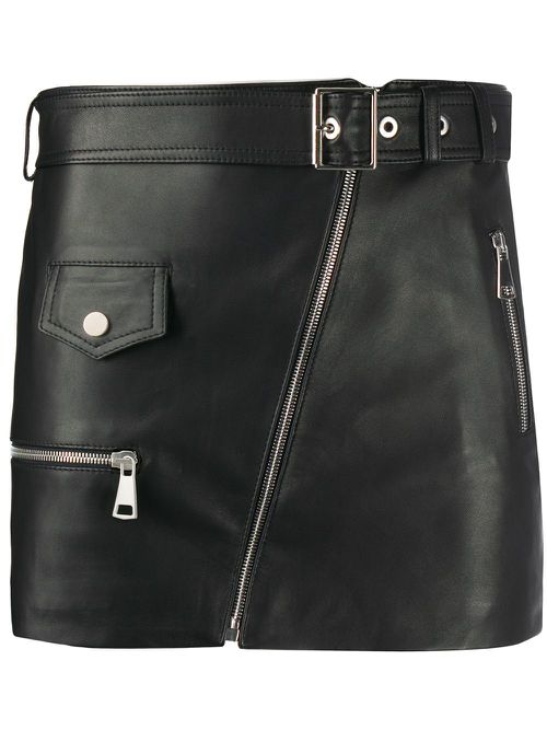 Leather mini skirt - Black