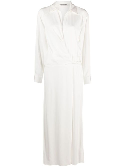 Wrap-effect shirt dress - White