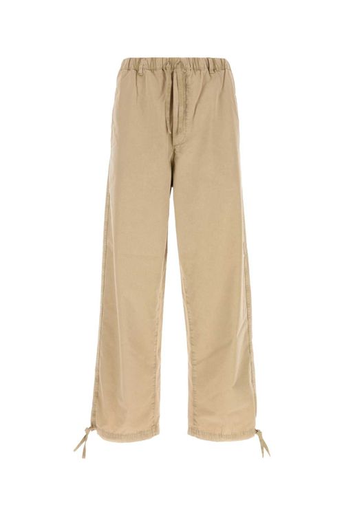 Cotton Blend Trousers — Beige