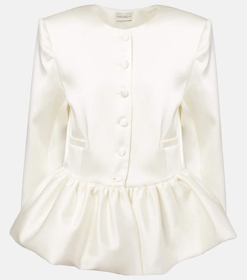 Meringue ruffled satin jacket