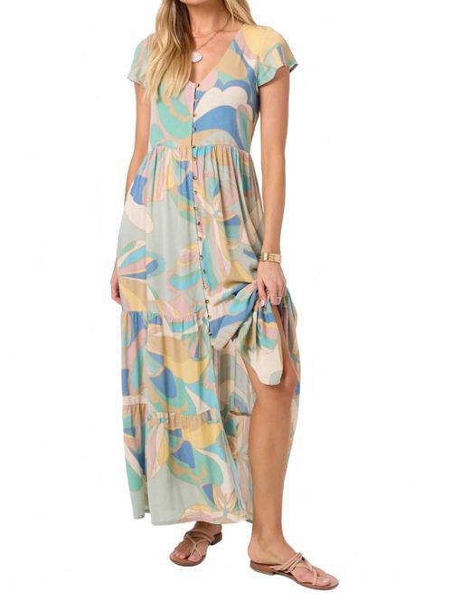 Zygrid Butterfly Midi Dress In Beige