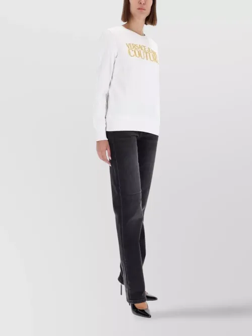 Versace Jeans Couture - ribbed hem long sleeve crew neck knitwear