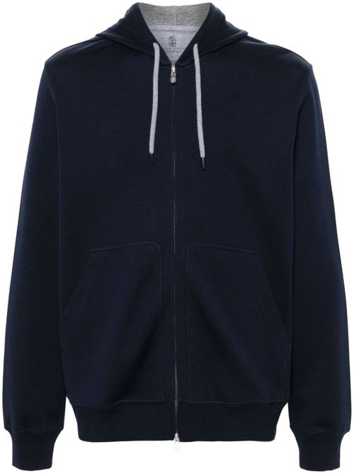 Zip-up jersey hoodie - Blue