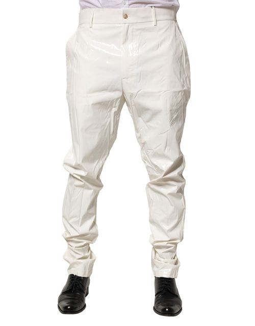 Nylon Tapered Trousers — White