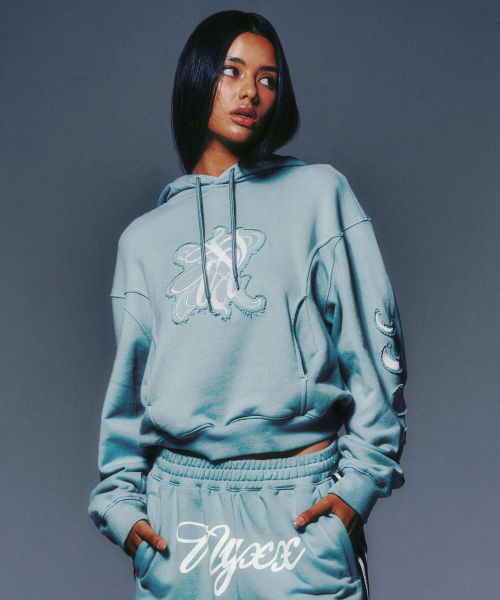 EMBLEM PATCH EMBROIDERY HOODIE MINT