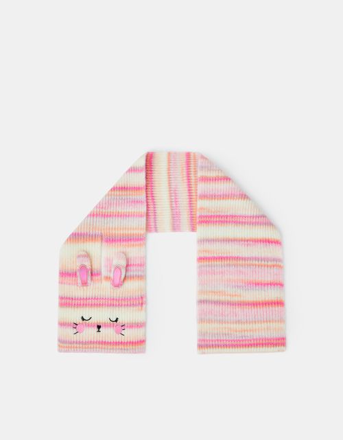 Pink Girls Bunny Stripe Scarf
