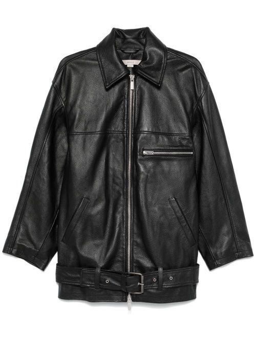 Leather biker jacket - Black