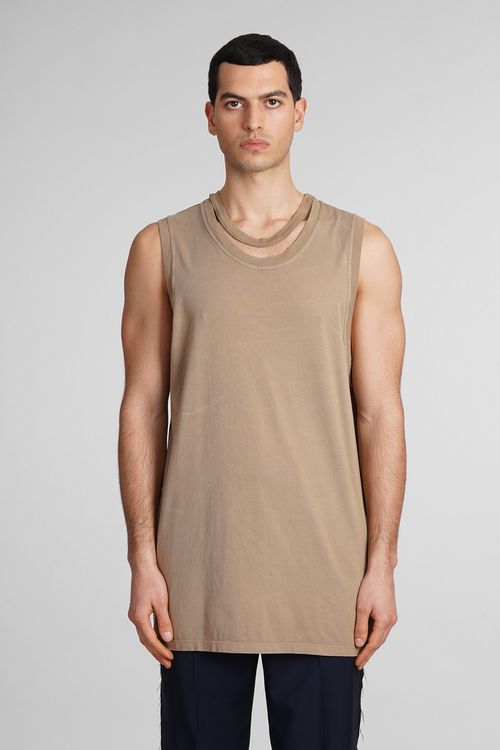 Hugo Tank Top In Beige Cotton