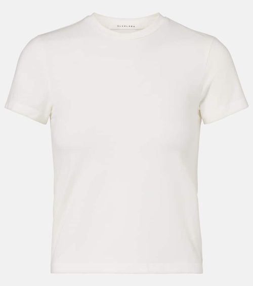Fitted cotton-blend T-shirt