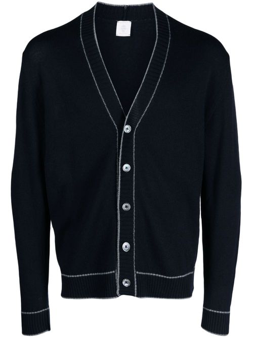 Button-up wool cardigan - Blue