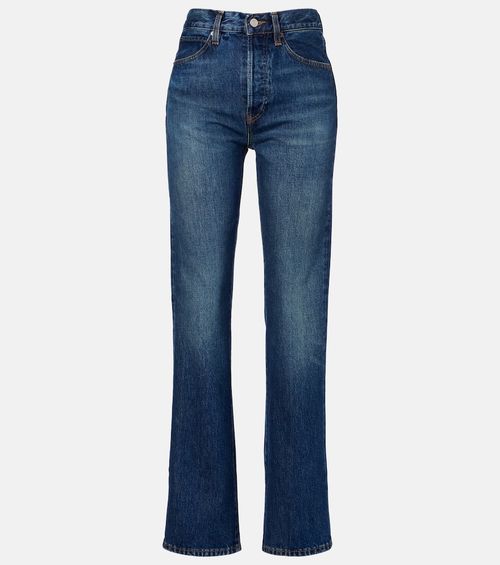 Vertical high-rise straight jeans