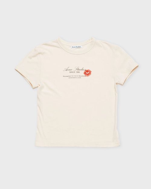 Acne Studios T-shirt Kiss Print Logo Pearl grey