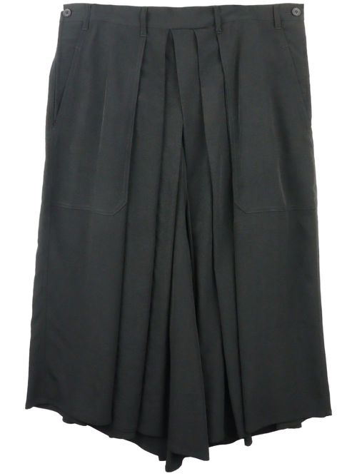 Pleated wide-leg trousers - Black