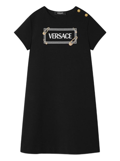 Logo-print shift dress - Black