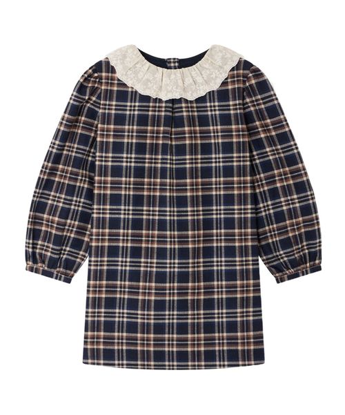 Baptistine checked dress in organic cotton