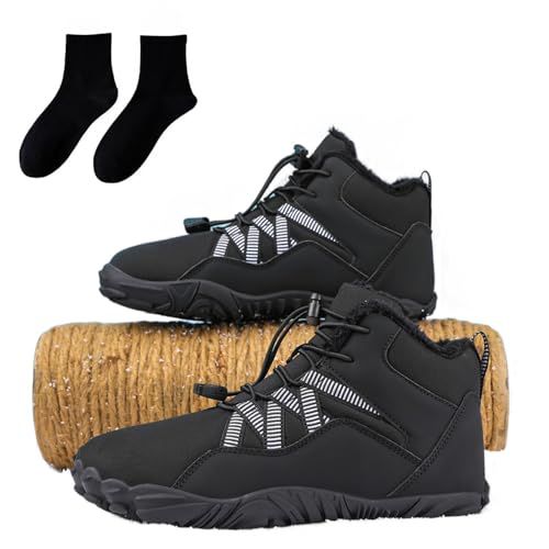 Barekick Shoes Women, Pro-Non-Slip & Waterproof Winter Barefoot Shoes, Caspar Pro - Non-Slip, Hike Footwear Barefoot Womens Men (Black, Adult, Men,  Numeric, US Footwear