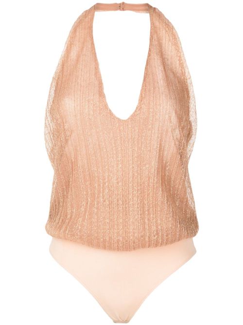 Mariah pleated bodysuit - Brown