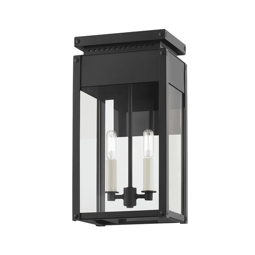 Textured Black Two Light Outdoor Wall Sconce from the Braydan Collection