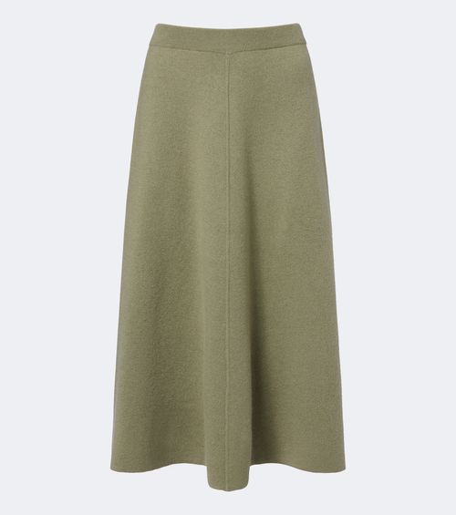 Virgin wool and cashmere midi skirt