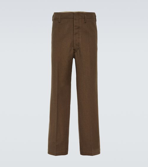 Maxi cotton and wool chinos