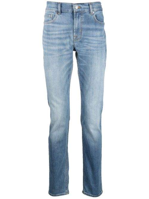 Mid-rise straight-leg jeans - Blue